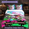 Personalized 3Pcs Bedding SetSplatoon Custom Text Duvet Cover Pillowcase Set Bedroom Gift