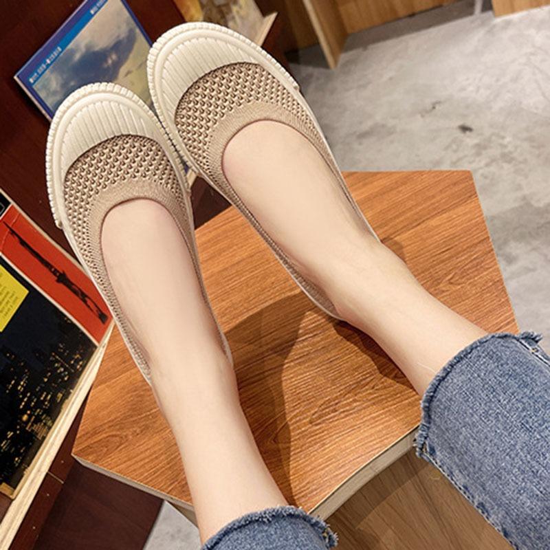 Shallow Mouth Casual Woman Flats Slip-on Round Toe Female Footwear Loafers Soft Sole Mesh Summer Moccasin Dress Leisure Shoes