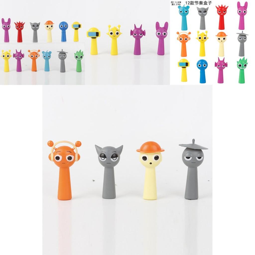 Colorful Sprunki Rhythm Box Pvc Figures Set Anime Style Collectible Blind Box Toys