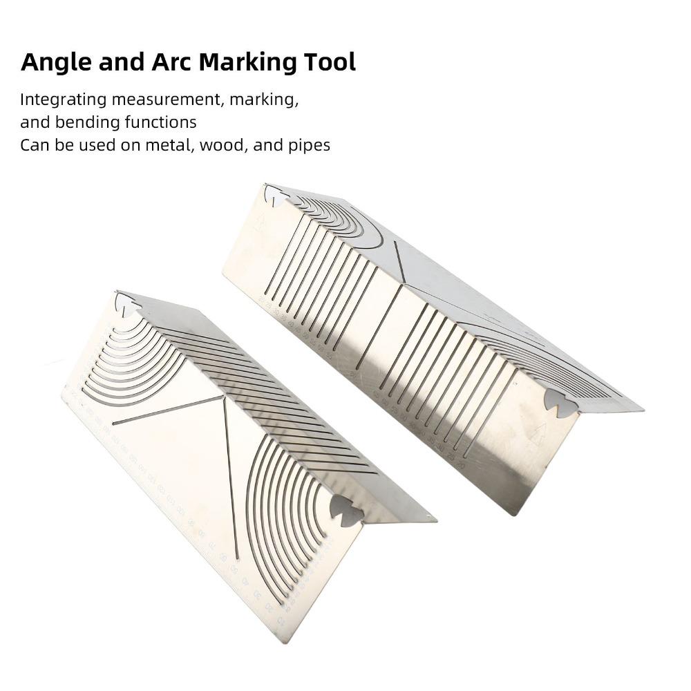 2pcs Multi Functional Arc Marking Tool Stainless Steel Linear Arc Scriber Pipe Cutting