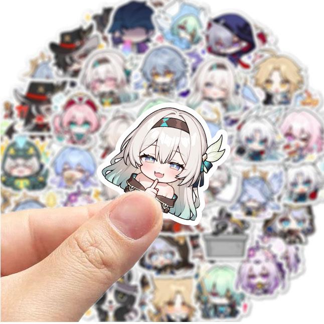 50Pcs Honkai Impact 3rd Game Star Trail Waterproof Stickers, Honkai Impact Starry Sky Cute Decals, Phone Cases, Laptop Cases, DIY Laptop Collectibles