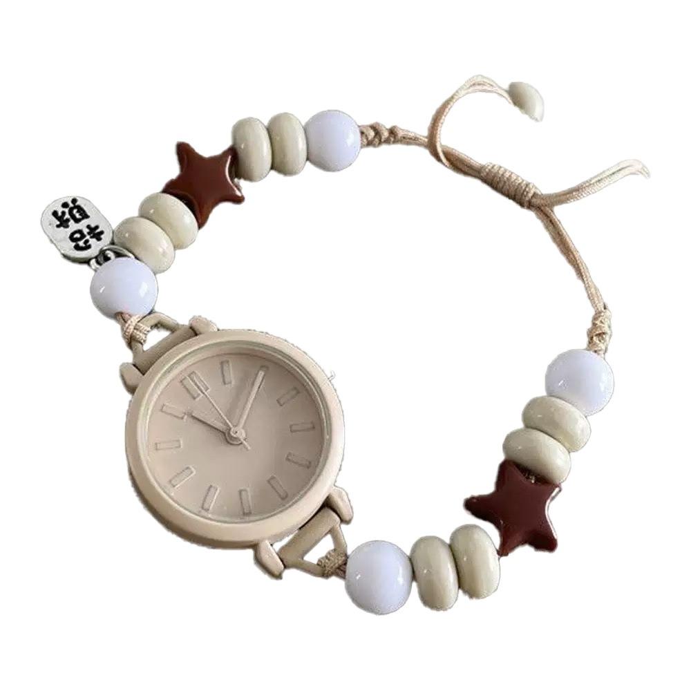 Woven Beaded Wristwatches Vintage Adjustable Hand Chain Literary Watch Bracelet Birthday