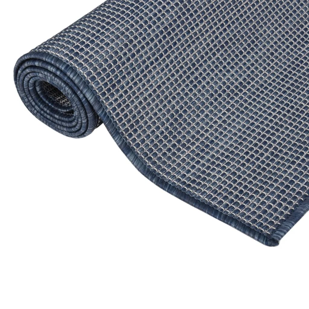 Outdoor Flat Woven Rug 120 x 170 cm Blue