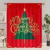 2 Pieces of Santa Claus Christmas Tree Printing Curtain - Polyester Material - Suitable for Bedroom Living Room Study Room Priva