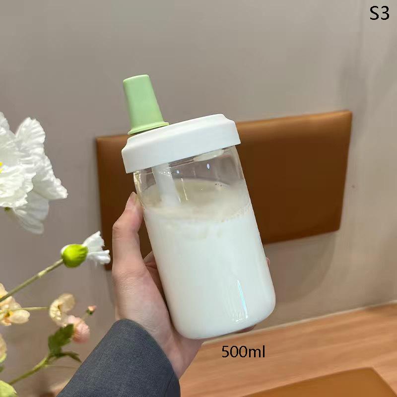 500/850 мл бутылки для воды сок молоко пластиковый стакан с крышкой соломинка пузырьковый чай кофейные чашки большой емкости питьевая посуда прозрачный