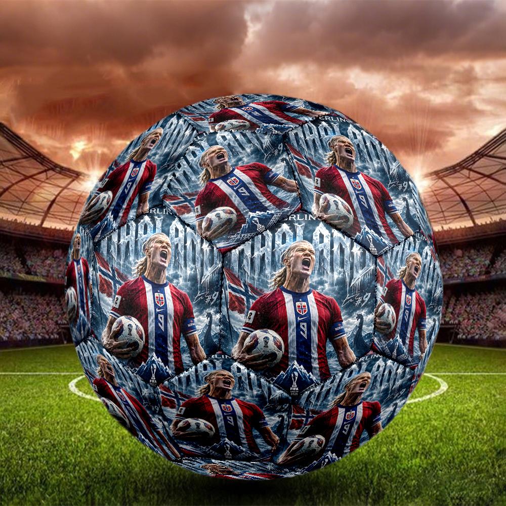 1pc Haalands Soccer Triumph Size 5 Soccer Ball PVC Football Sports Matches Training Outdoor Games Beach Elastic Balls 07e116