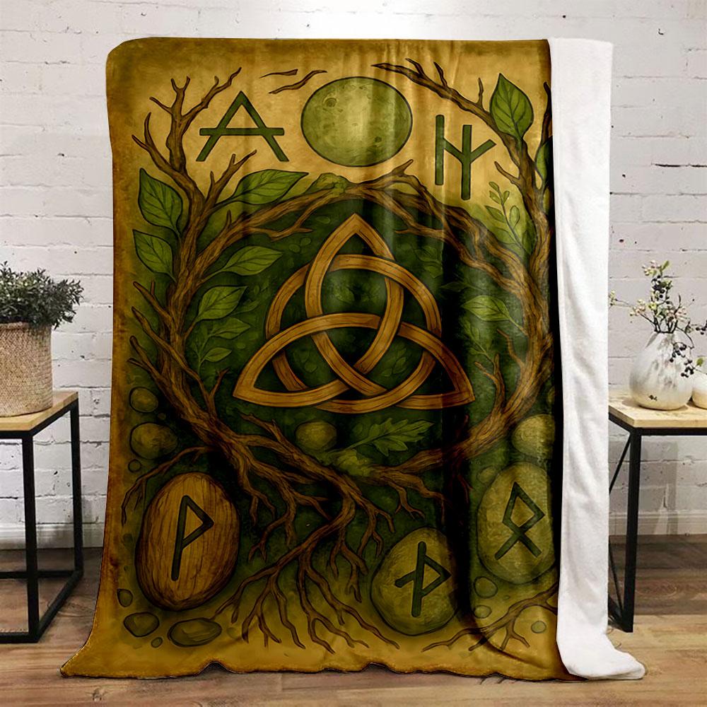 Celtic Knot Forest Design Blanket for all seasons blanket lunch break throw gift