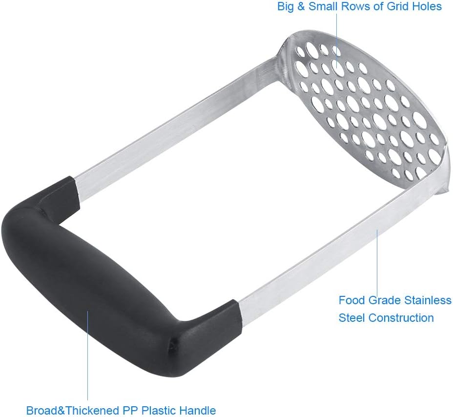 Stainless Steel Vegetable Masher, Manual Potato Smasher, Perfect for Mashing Fruits, Beans, Avocados, Baby Food, Meat Puree