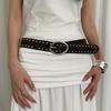 Jeans Decor Rivet Waist Belt Punk PU Leather Waistbands Vintage Y2K Wide Belt  Gift