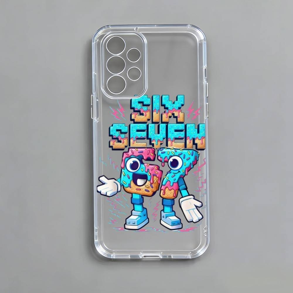 Six Seven 6 7-Football Phone Case For Samsung S25,S24,S21,S22,S23,S30,Ultra,S20,Plus,Fe,Note,10,9,5G Transparent Cover