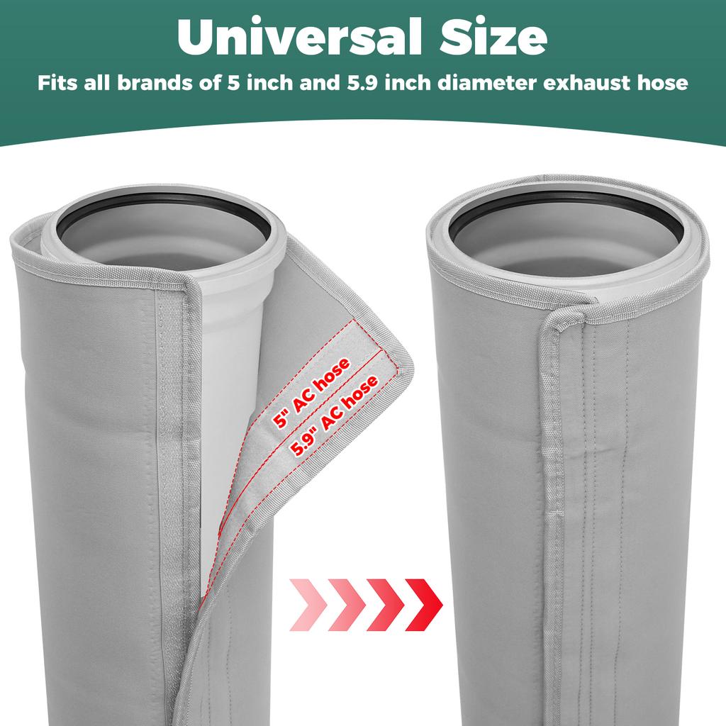 Air Conditioner Hose Cover Wrap Portable Universal  AC Hose Cover with Elastic Band Insulated Air Conditioner Hose Cover