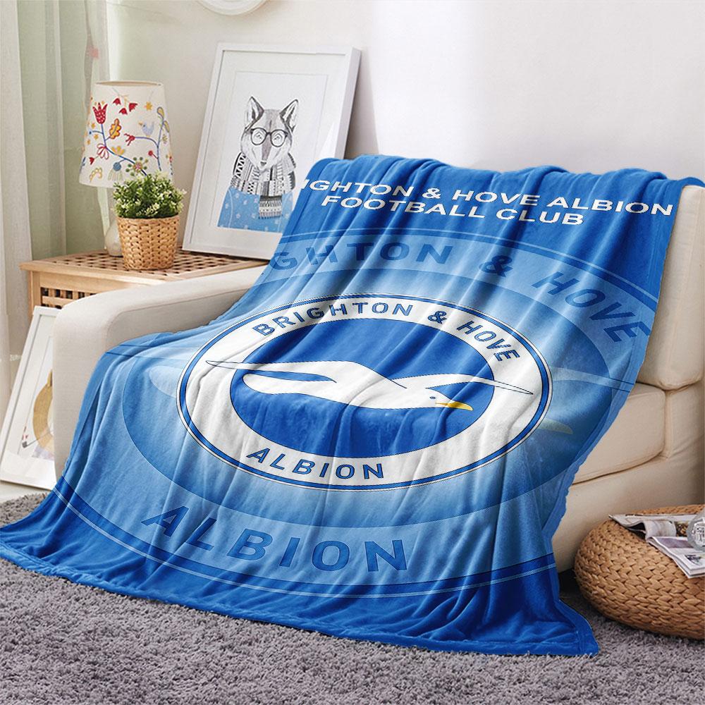 1PC Brighton & Hove Albion Patterned Flannel Blanket Suitable For All Seasons for Home Decor Warmth and Comfort Gifts Holiday Present