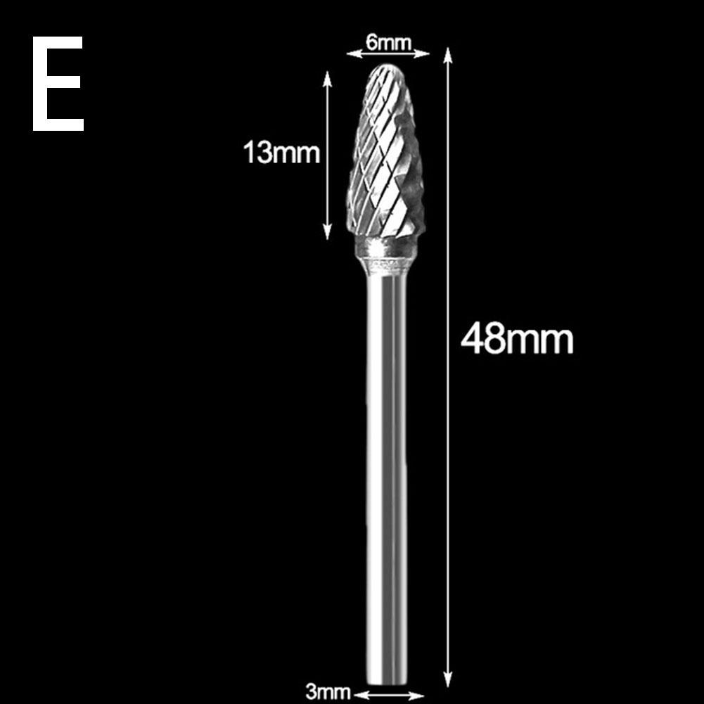 3mm Tungsten Carbide Rotary Files Hard Alloy Rotary Bur Drill Bit For Wood Carving Deburring Grinding Sculpting Engraving Cutter
