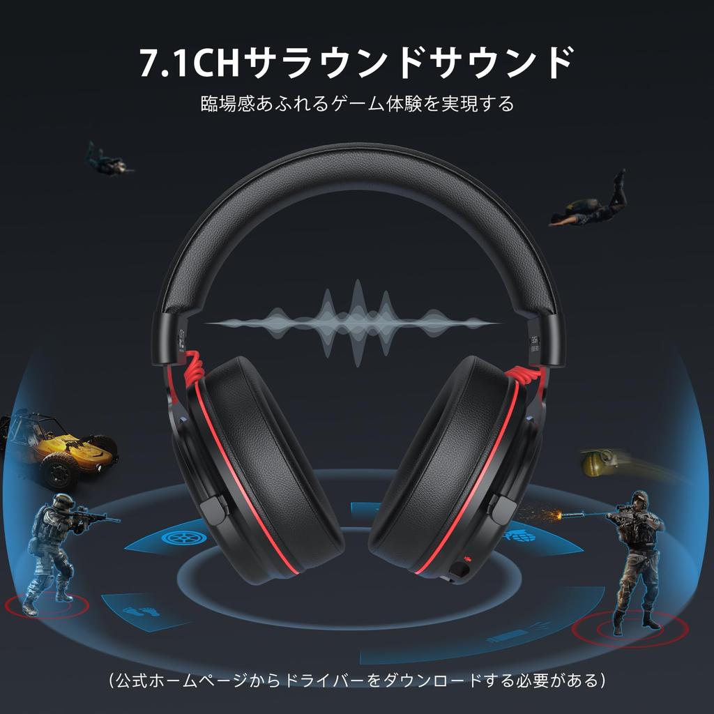 EKSA Gaming с Surround, Съемный RGB 50 мм, Кожаный, Шумоподавление, Высококачественный Звук, Совместим с Гарнитурой, Проводной, Микрофон, 7.1-канальный Звук,