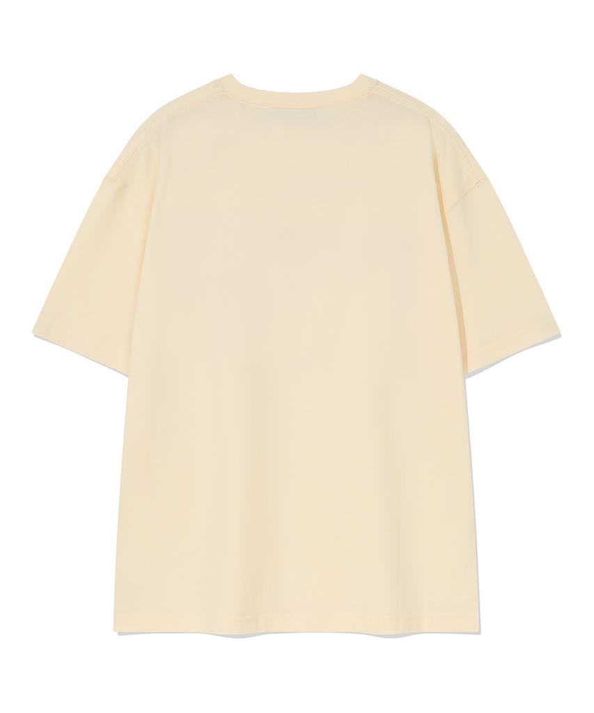WACKY WILLY Multi-Typo Short Sleeve T-Shirt Cream