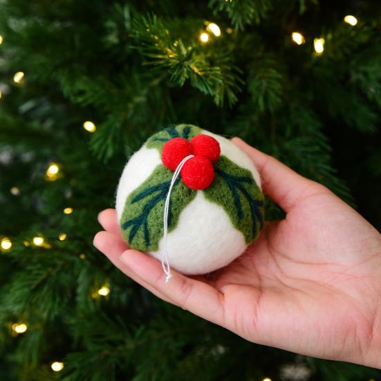 Шерстяной шар Рождественское украшение Ручная работа Войлочные шары Подвеска на рождественскую елку