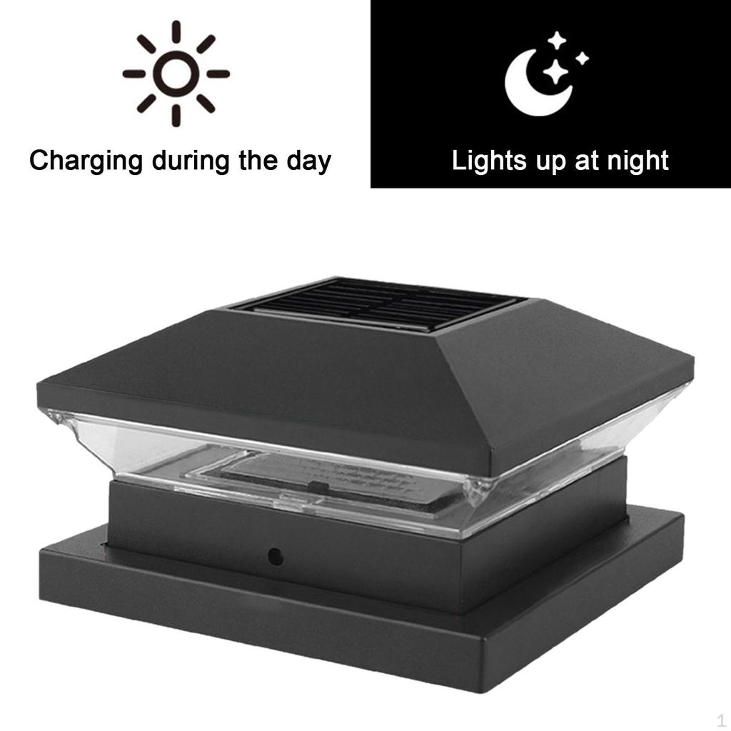 Solar Post Light Waterproof Powered Deck Lights Bright Outdoor Lamp Fence Cap