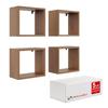 Cube Wall Hanging Shelves, 4 pieces - No. 30 black