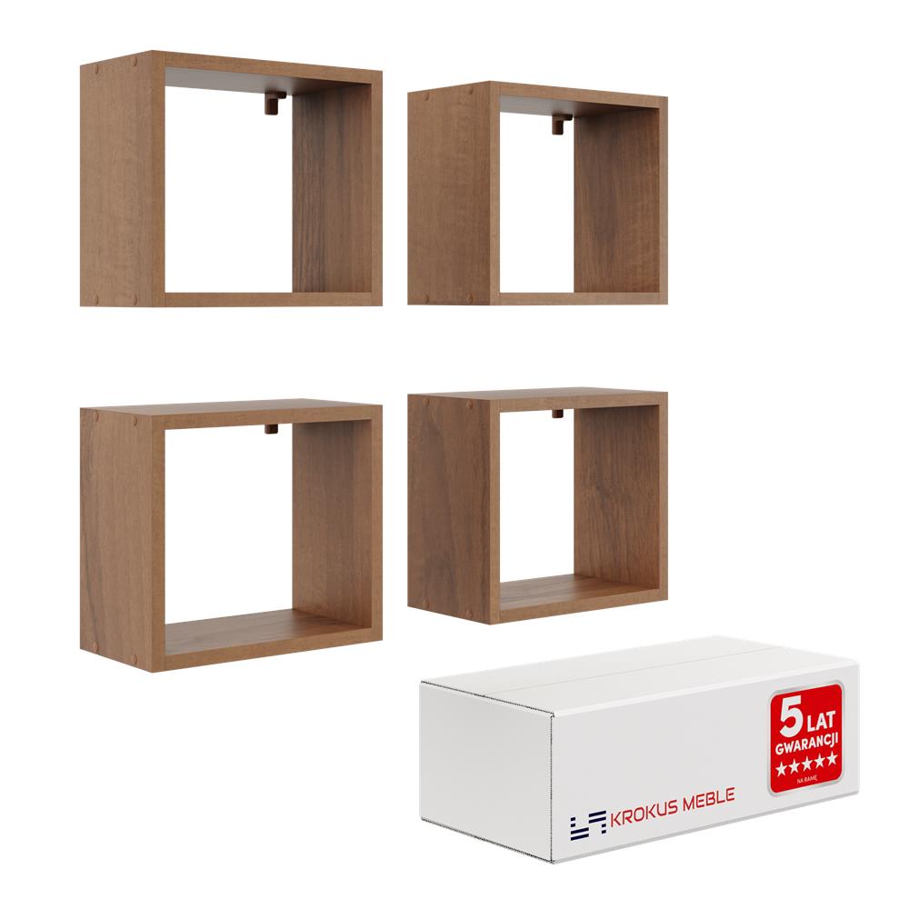 Cube Wall Hanging Shelves, 4 pieces - No. 30 black