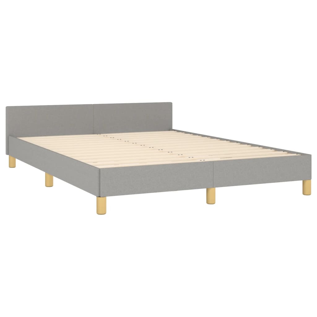 Bed Frame without Mattress Light Grey 140 x 190 cm Fabric