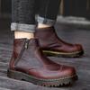 Осенние мужские рабочие ботинки больших размеров, ботинки челси, высокие ботинки в британском стиле из натуральной кожи