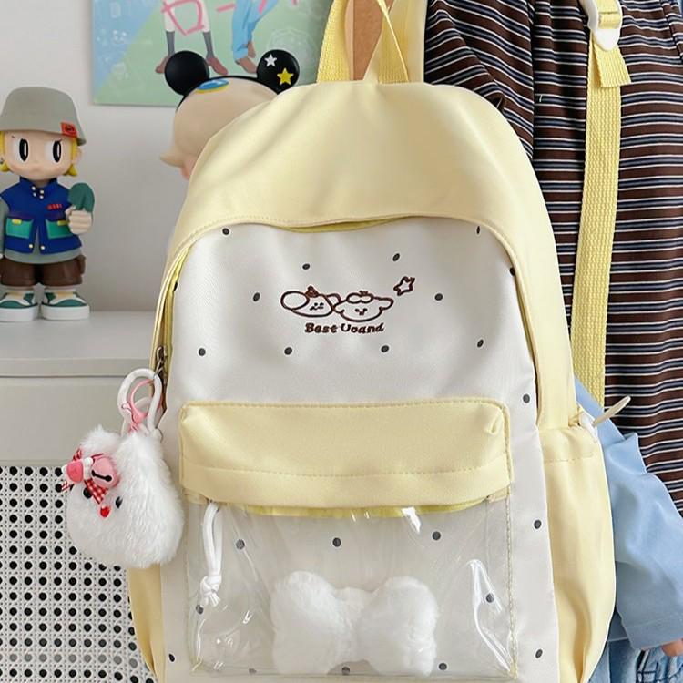 Large Capacity Japanese Style Backpack - Lightweight, Cute Cartoon Design for Female Students