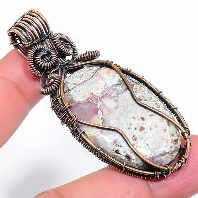 Подвеска Crazy Lace Agate Handmade из медной проволоки 2,56 дюйма A0q32