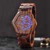 Man Watch LED Wood Men's Watches Digital Watch For Men Calendar Quartz Wristwatch Wooden Timepieces Personalized