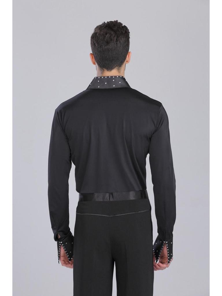 XISAA Мужская рубашка с длинным рукавом для латиноамериканских танцев