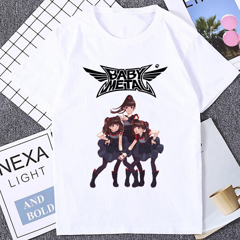 BABYMETAL Rock Band Kawaii Girl T-shirt Street Hip Hop Harajuku Man Tshirt Fashion Cartoon Women T Shirt Sakura Waifu Tees