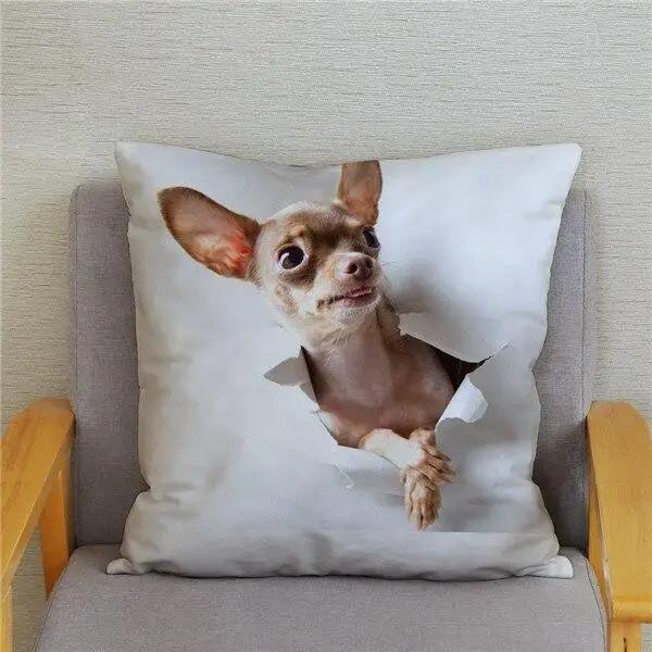 Милая Мини Собака Чихуахуа Декоративная Наволочка Офис Гостиная Автомобиль Украшения Дома Наволочка