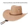 Wide Brim Western Cowboy Hat Linen Beach Sunscreen Cap Vintage Summer Sun Hat  Beach