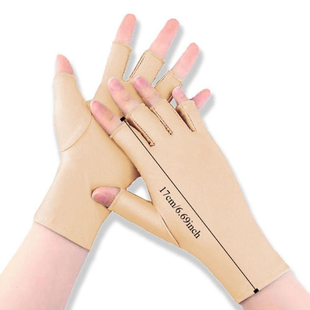 1 Pair Ice Silk Thin Ice Silk Gloves Semi-finger Half Finger Gloves Driving