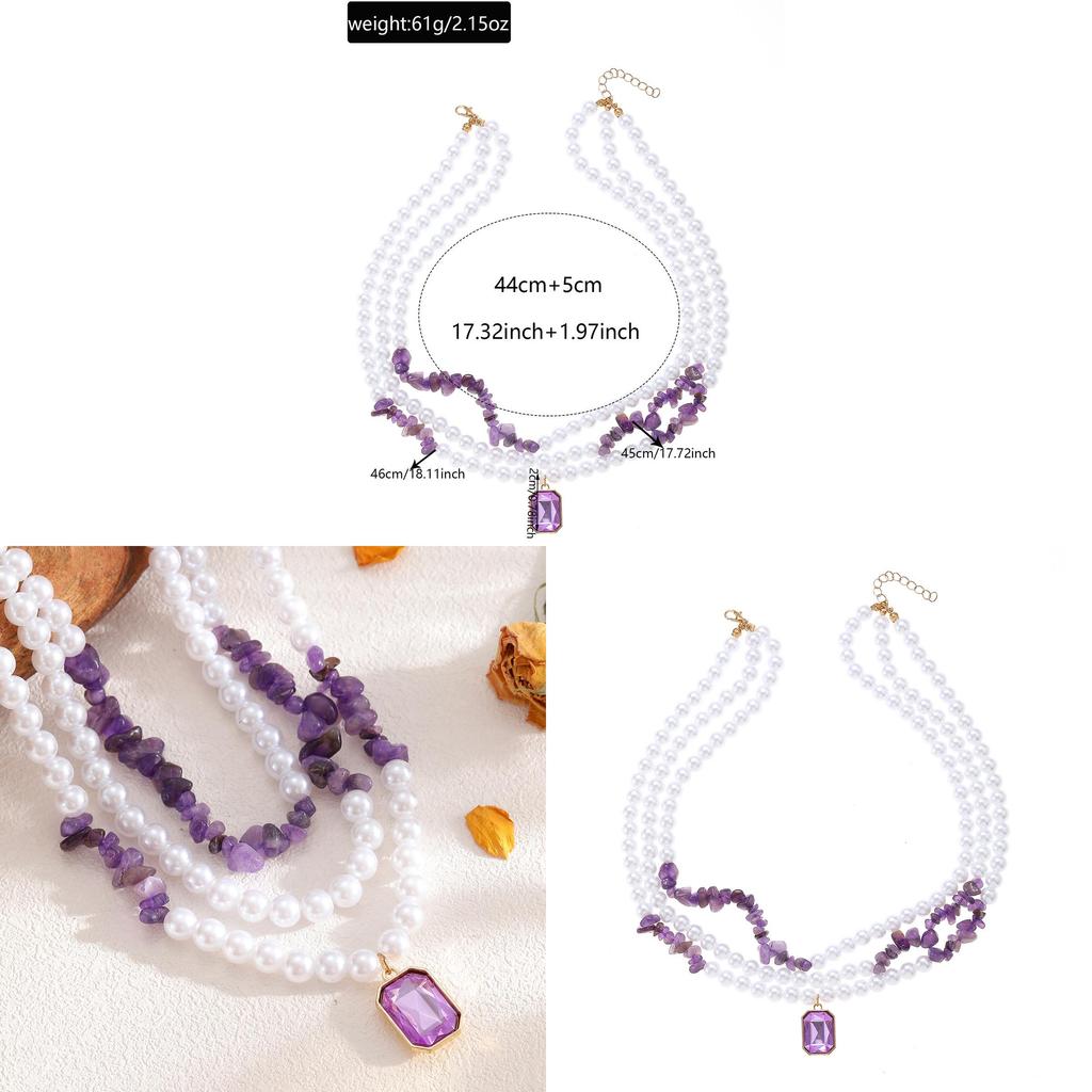 Light Luxury Artificial Pearl Pendant Necklace With Multilayer Design For Women