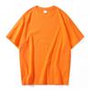 Combed cotton round neck T-shirt men's casual loose solid color shoulder half sleeve men's short sleeve