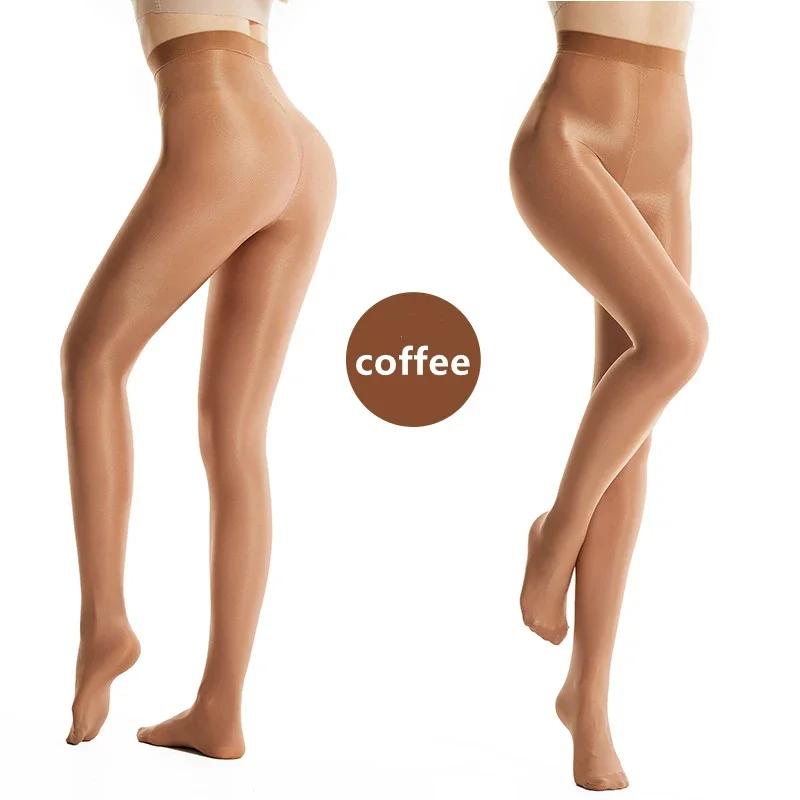 2025 новые 70D масляные глянцевые утягивающие леггинсы колготки большого размера 5XL с высокой талией, корректирующие живот, блестящие колготки для йоги для женщин