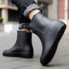 Модные мужские резиновые сапоги Slip-on Rain Shoes 39, водонепроницаемые ботинки на платформе, нескользящие резиновые сапоги для отдыха на природе, мужские рабочие галоши