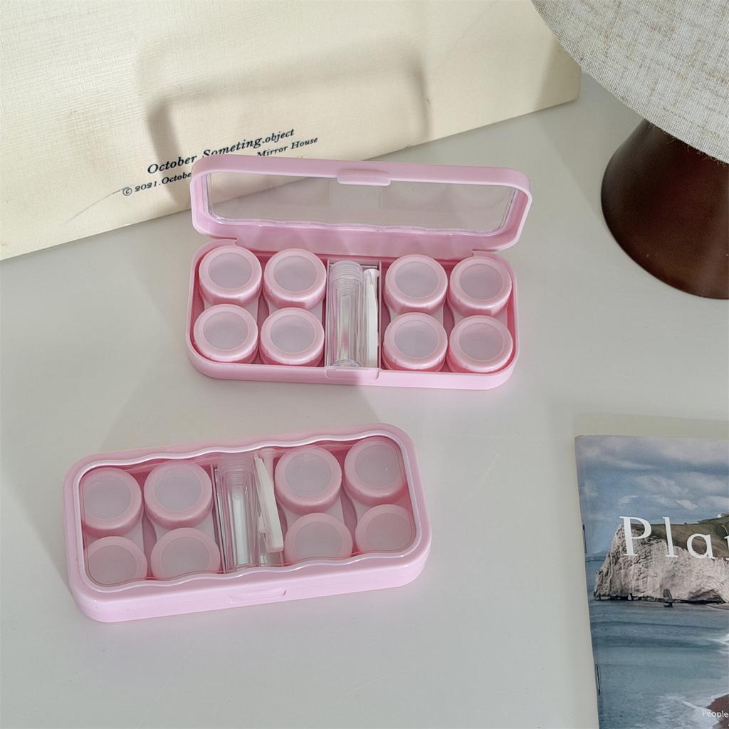 Candy Colored Contact Lens Case Large Capacity Multi Pairs Storage Box Transparent Visible Travel Organizer For Women Girls