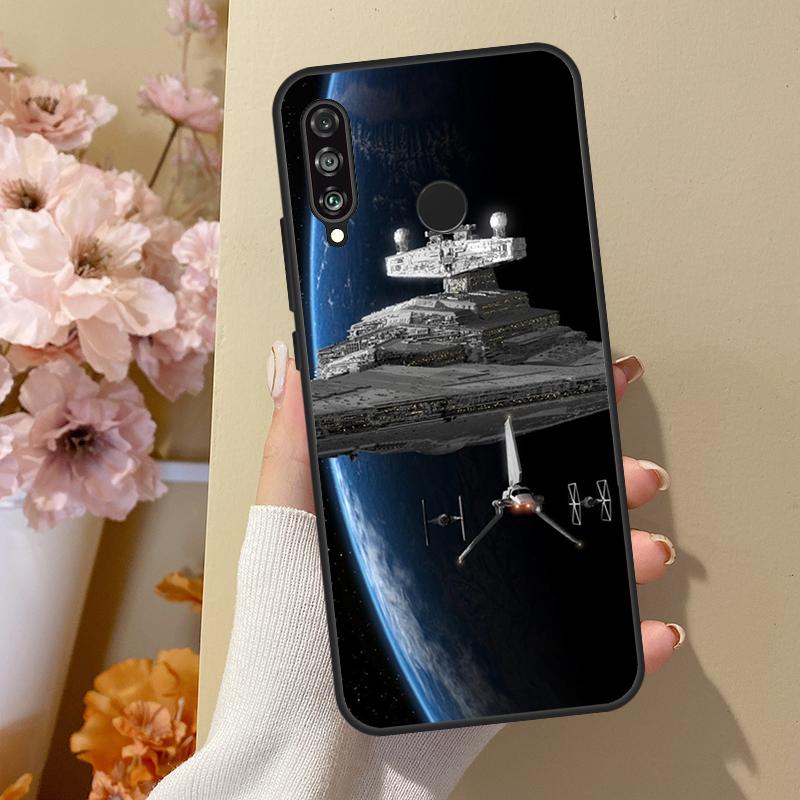 Арт 'Космический корабль' для чехла Huawei Nova 12i 8i 11i 12s 9 10 SE Y60 Y70 Y90 Y72 Y73 Y61 Y91 P60 Pro P30 P40 Lite