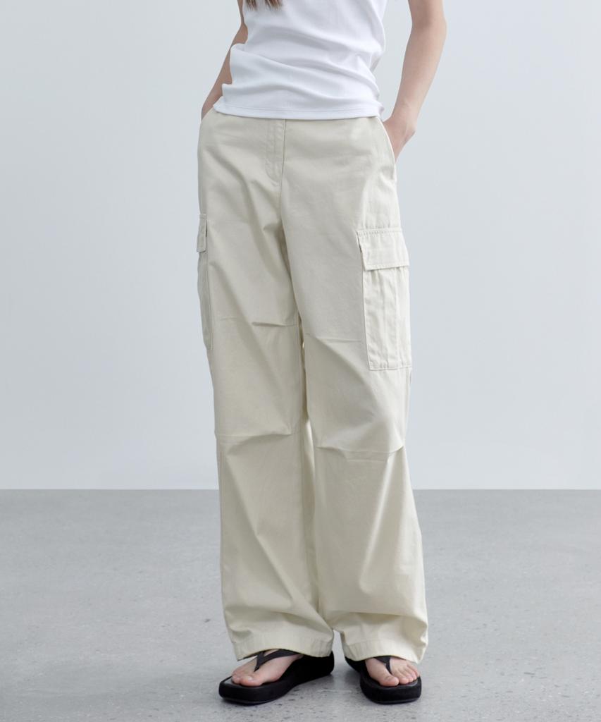 MUSINSA STANDARD WOMAN Женские широкие брюки-карго [Кремовый]