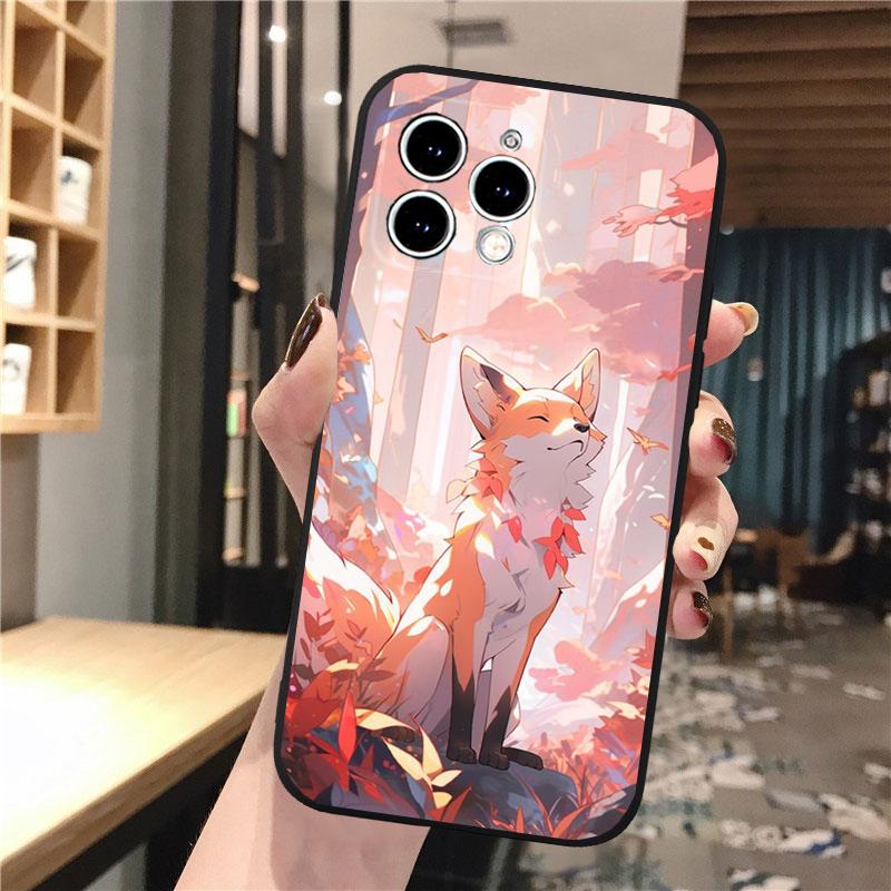 Чехол для телефона Carcasa Funda Для iPhone 17 Pro Max 17 Air 16 15 14 13 Pro Max 15 16 Pro 15Plus Милая лиса