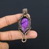 Украшения из лабрадорита с фиолетовой вспышкой, Кулон, обернутый медной проволокой 999 пробы, Ювелирные изделия из драгоценных камней ручной работы, Подарки для жены, Совершенно новый кулон