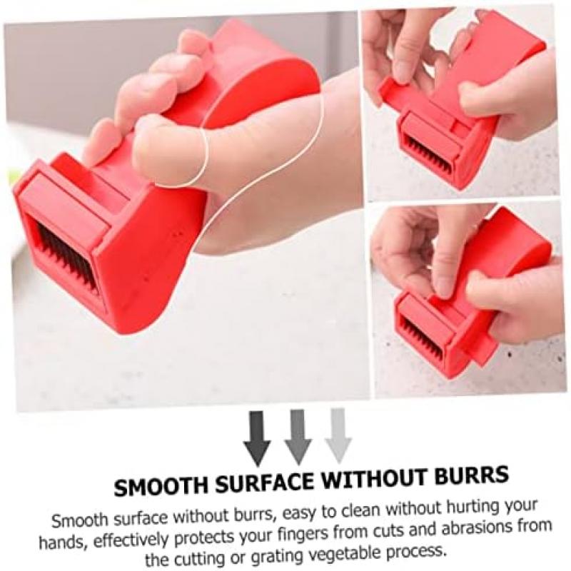 FUNNETOYU 2-Piece Vegetable Chopper Set with Finger Guard, Kitchen Vegetable Slicer, Manual Vegetable Grater, Practical Green Bean Shredder