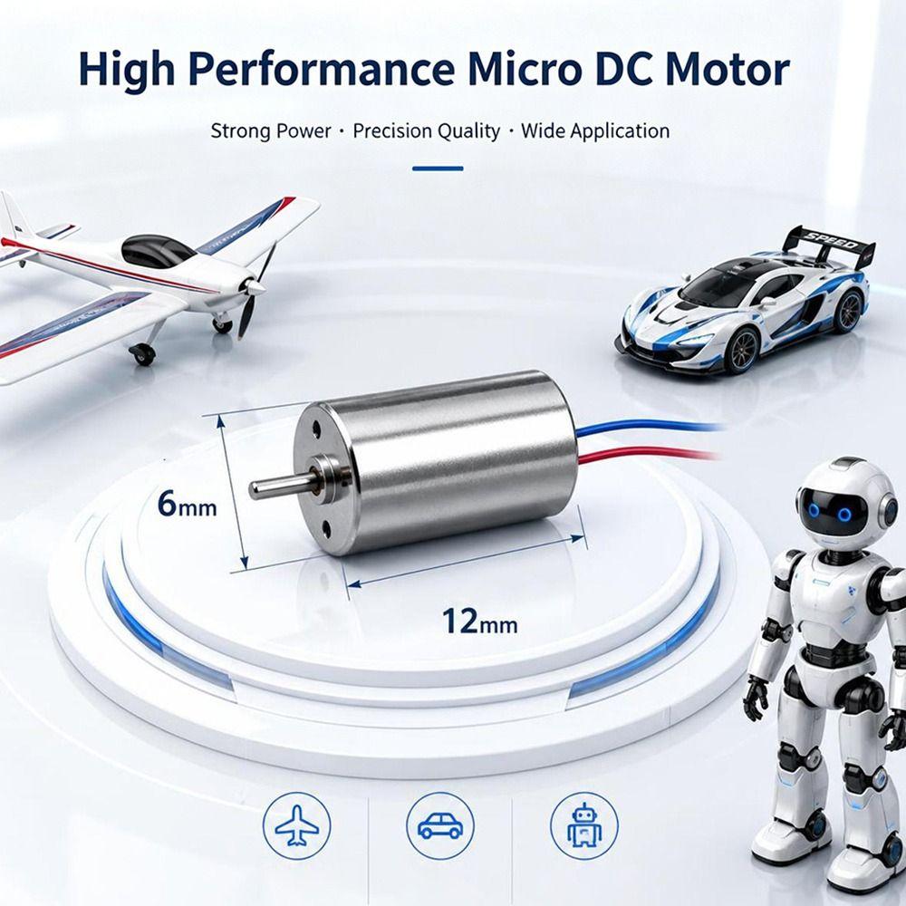 4pcs 6*12mm Remote Control Aircraft Motor 612 High-speed Model Aircraft Motor Shaft