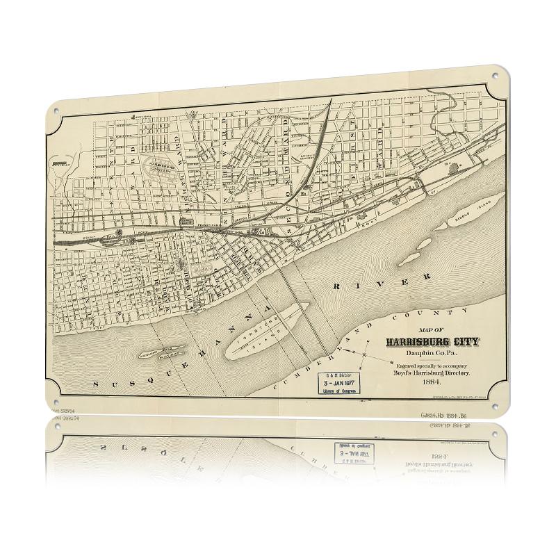 Harrisburg Decor Room Decoration Gaming Pennsylvania Metal Poster Customized Wall Art Retro Vintage Tinplate Signs for House