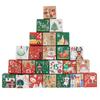 24pcs Kraft Paper Christmas Advent Calendar Box Candy Box 24 Days Countdown Calendar Gift Boxes Navidad Xmas Decor Number Boxes