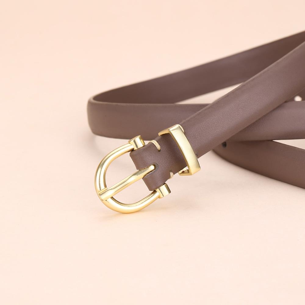 Женский ремень с пряжкой, женский простой джинсовый костюм из чистой коровьей кожи, брюки-кюлоты для женщин