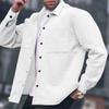 Men's Cardigan Small Checkered Long Sleeved Shirt Jacket Casual Large Size