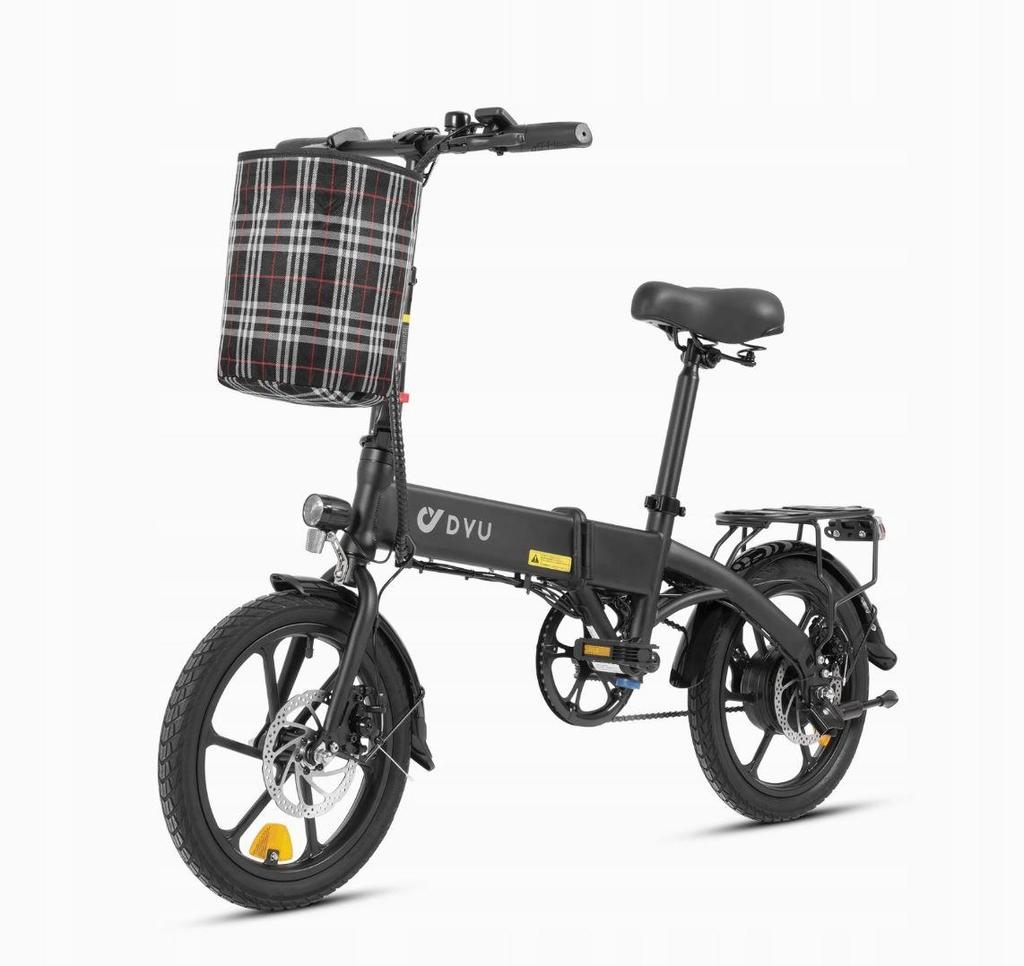 Electric Bike DYU A1F Pro 16" 250W Motor 7.5AH Foldable E-Bike Max Range 60Km Load 120Kg Black