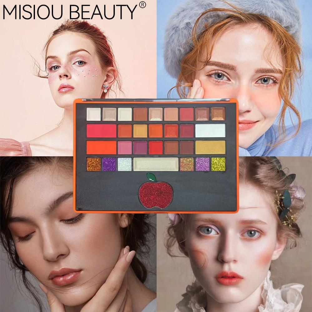 Misiou Beauty Earth -colored Pearl Matte Natural Flashes 30 Color Highlights High -light Repair Blush Eye Shadow Integrated Plate